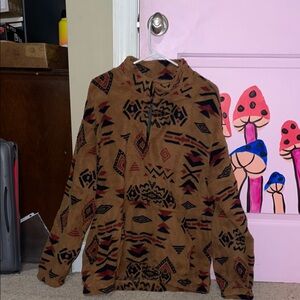 Aztec Patterned Fleece Jacket